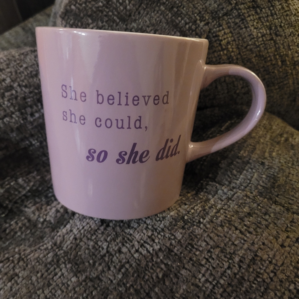 COFFEE MUG Purple Inspirational "She believed she could so she did"